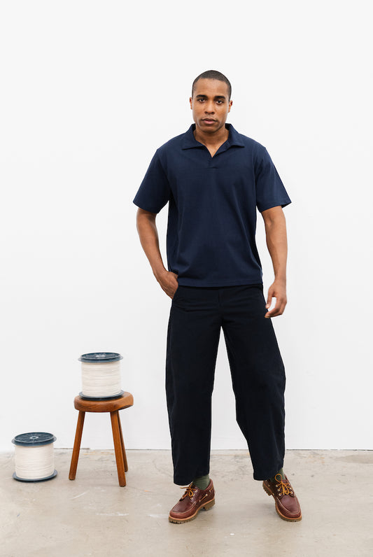 Polo Henda Marine en coton biologique fabriqué en France