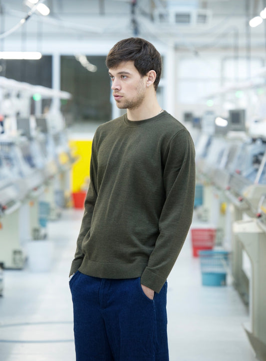 PRÉ-COMMANDE - Col rond Fin MERET Kaki