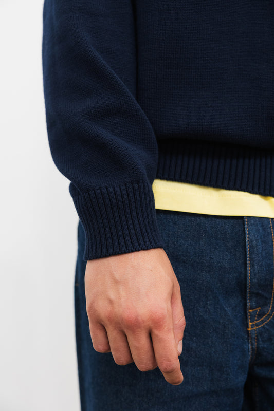 COTI Long Sleeve Polo Shirt, Navy Blue