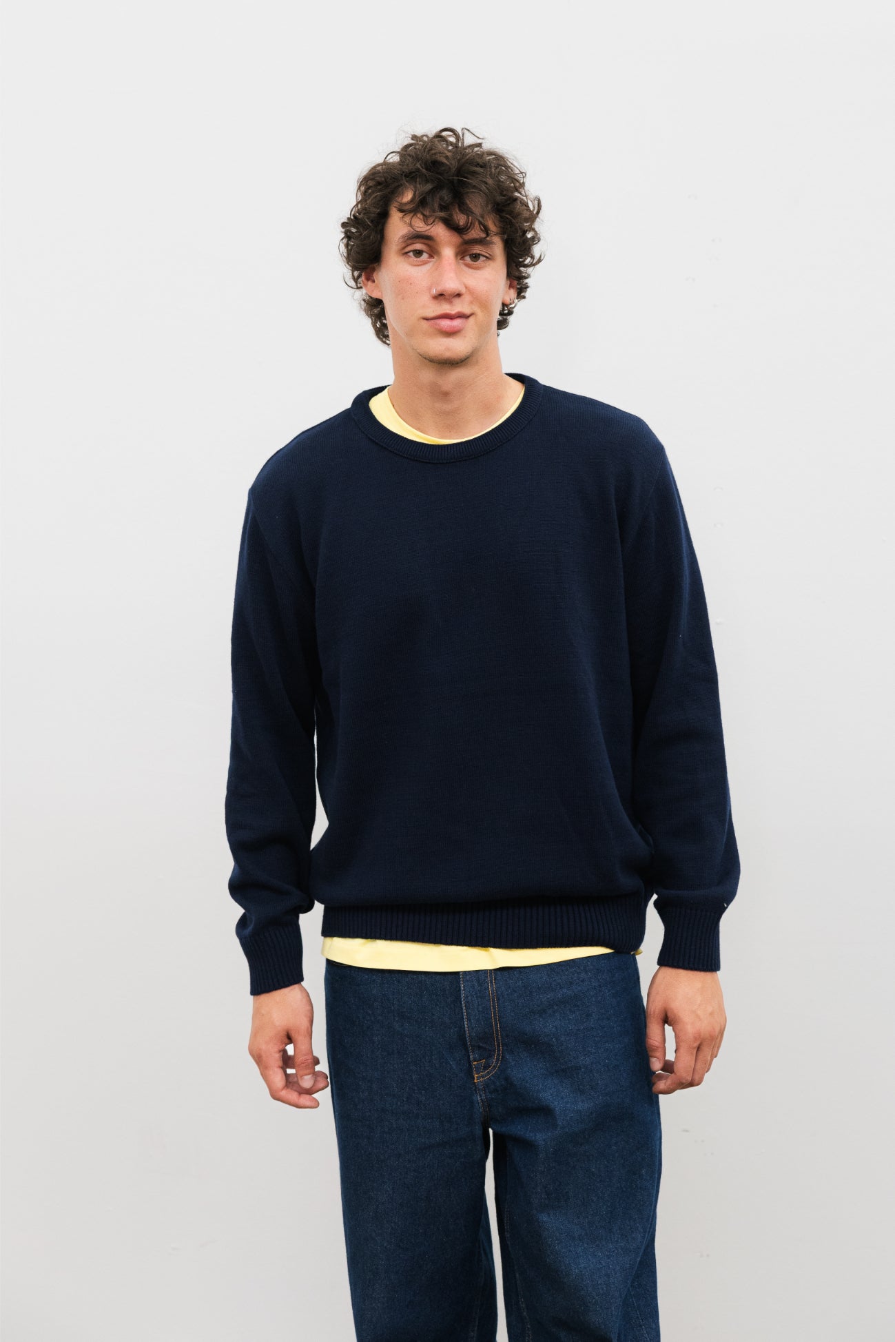 COTI Long Sleeve Polo Shirt, Navy Blue