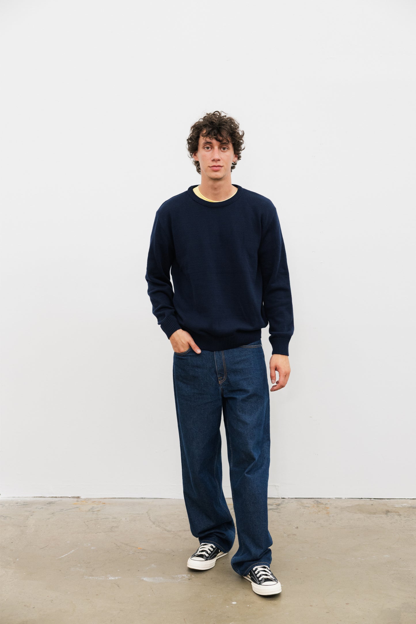 COTI Long Sleeve Polo Shirt, Navy Blue