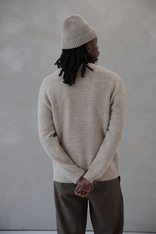 Pull NORD col rond beige