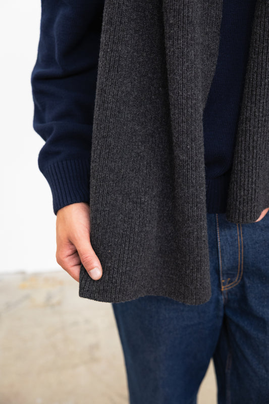Echarpe anthracite laine et cachemire
