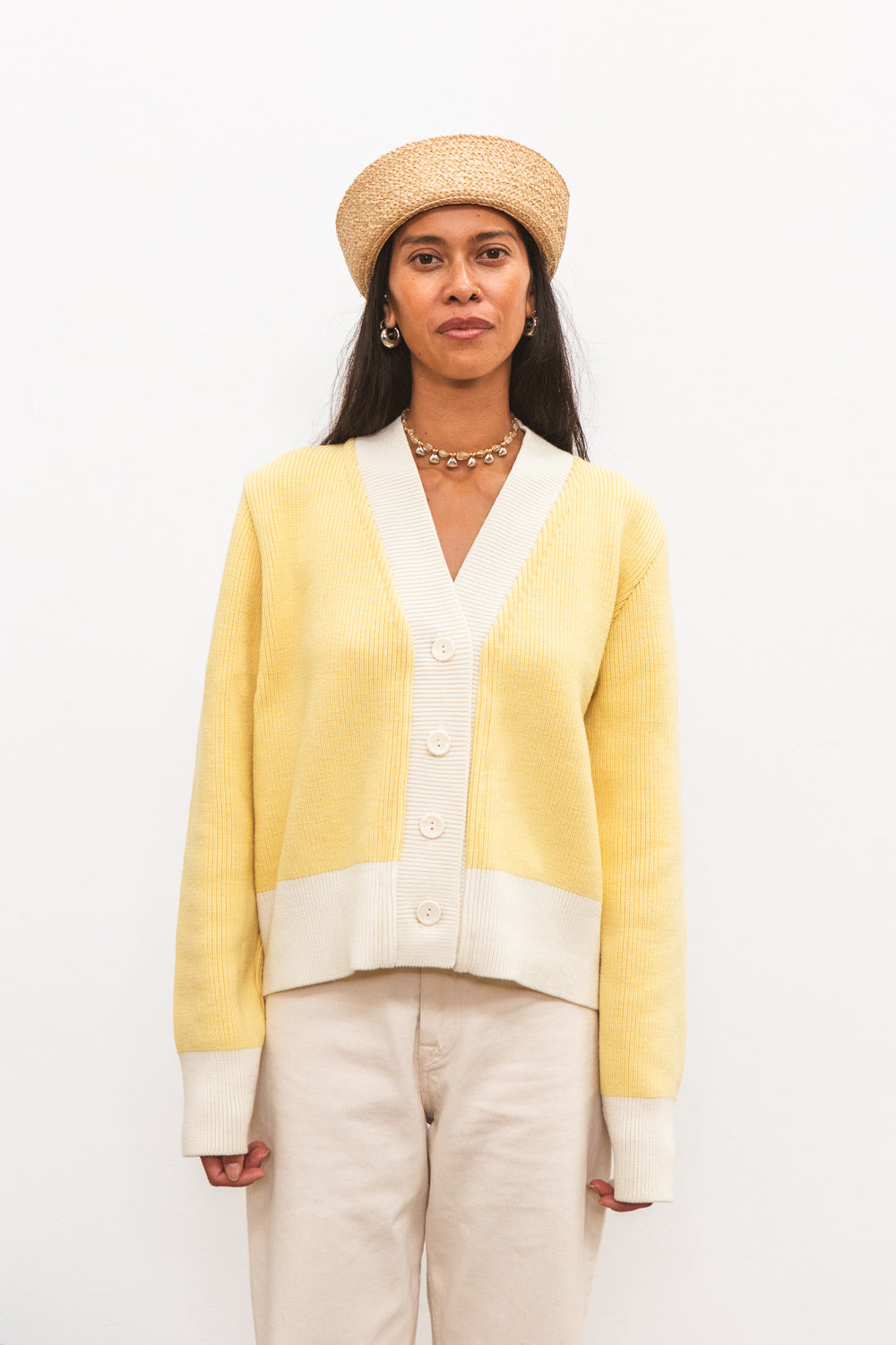 Gilet BARA Yellow & Cream