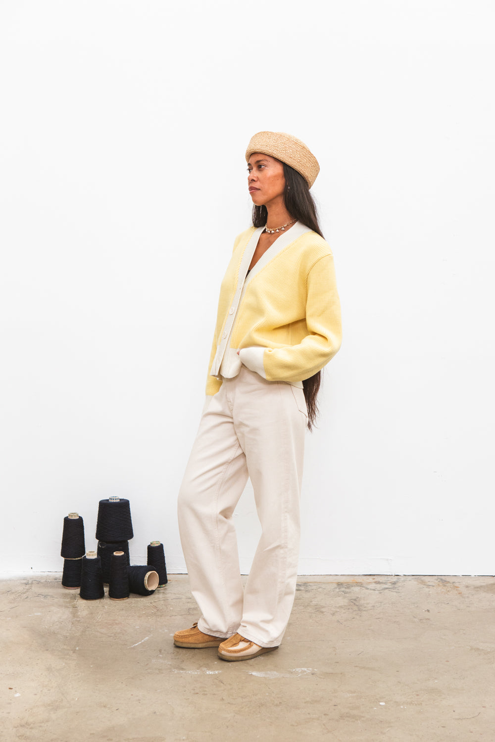 Gilet BARA Yellow & Cream