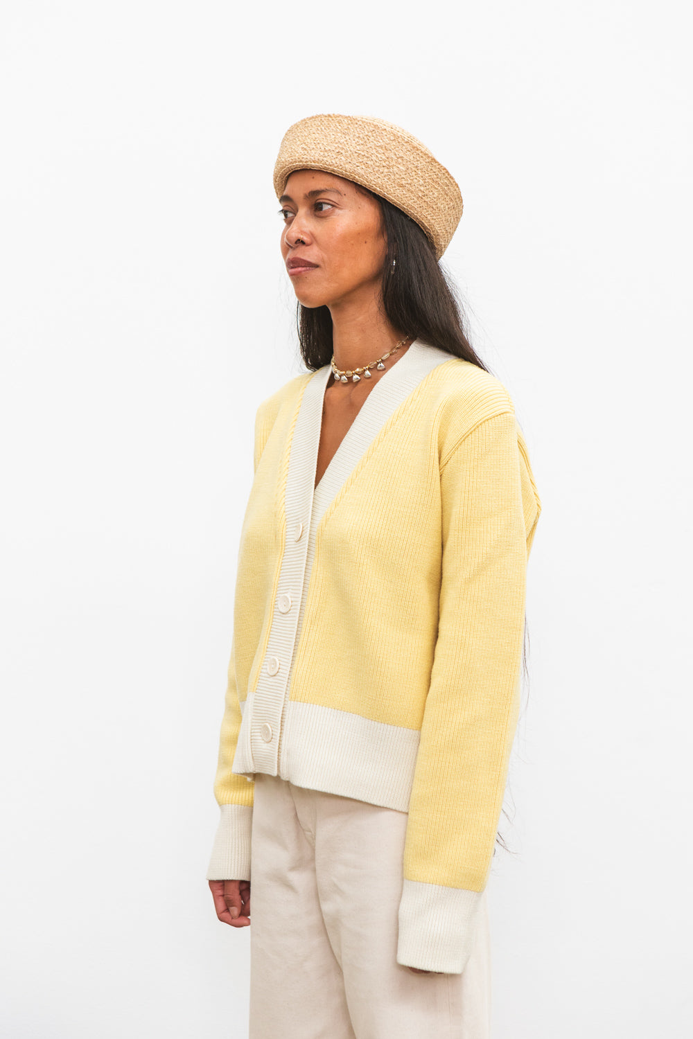Gilet BARA Yellow & Cream