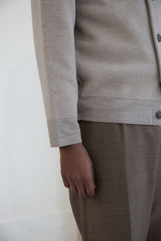 Gilet homme en laine mérinos extrafine beige sable