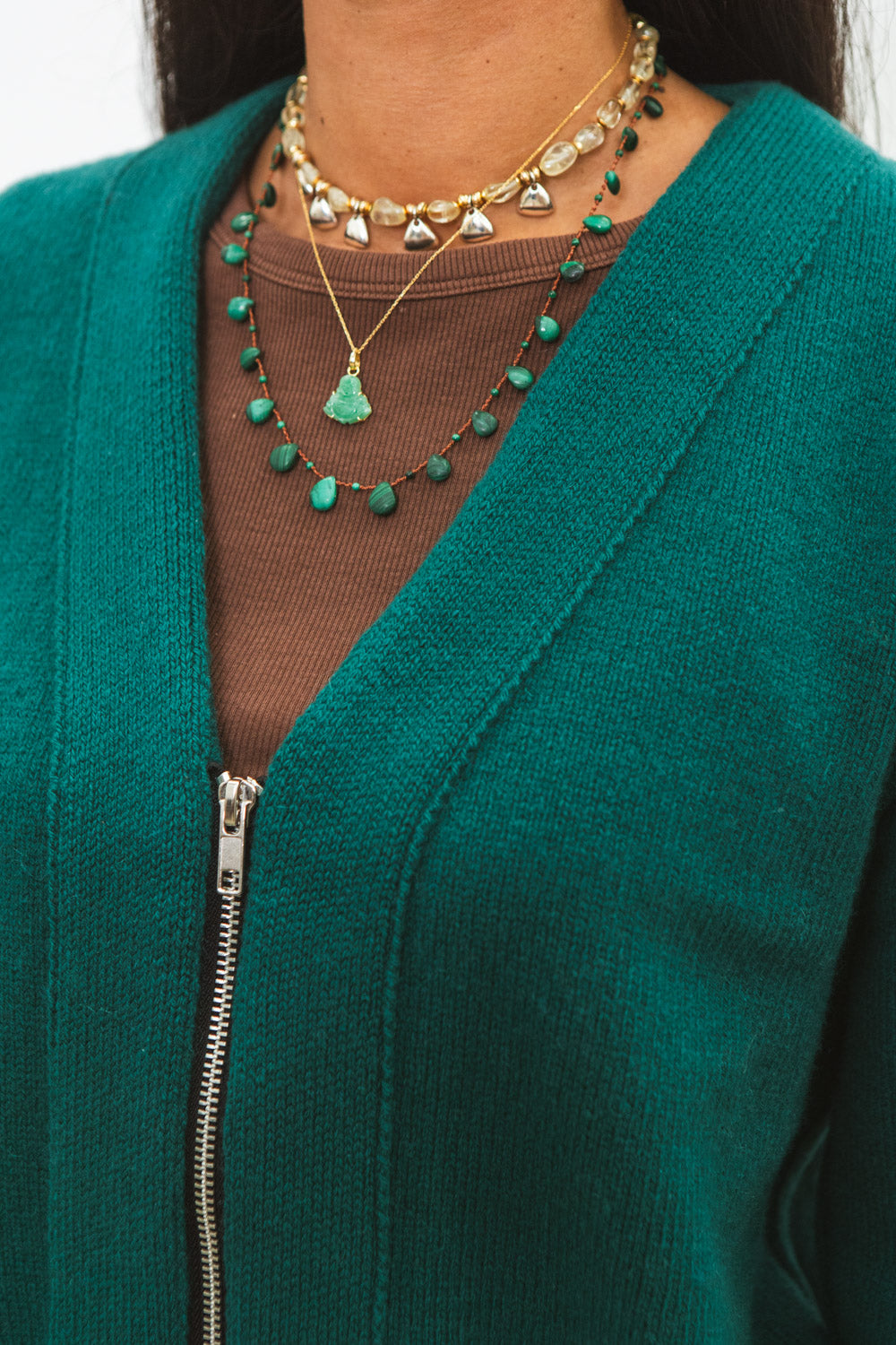 Gilet zippé SANTI Imperial Green