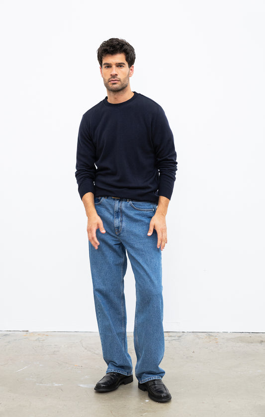 Crew neck, thin MERET Navy