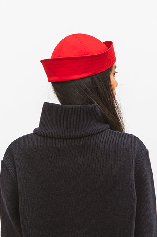 Pull camionneur ONER marine pour femme en laine mérinos d’Arles CABANE