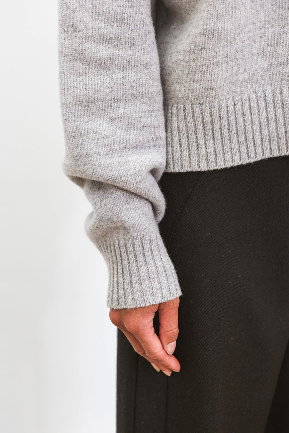 Polo FUJI gris clair pour femme en laine mérinos CABANE