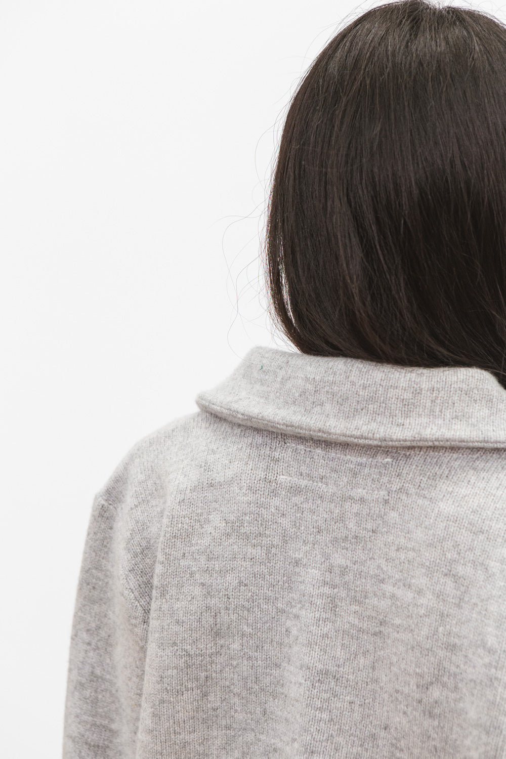 Polo FUJI gris clair pour femme en laine mérinos CABANE