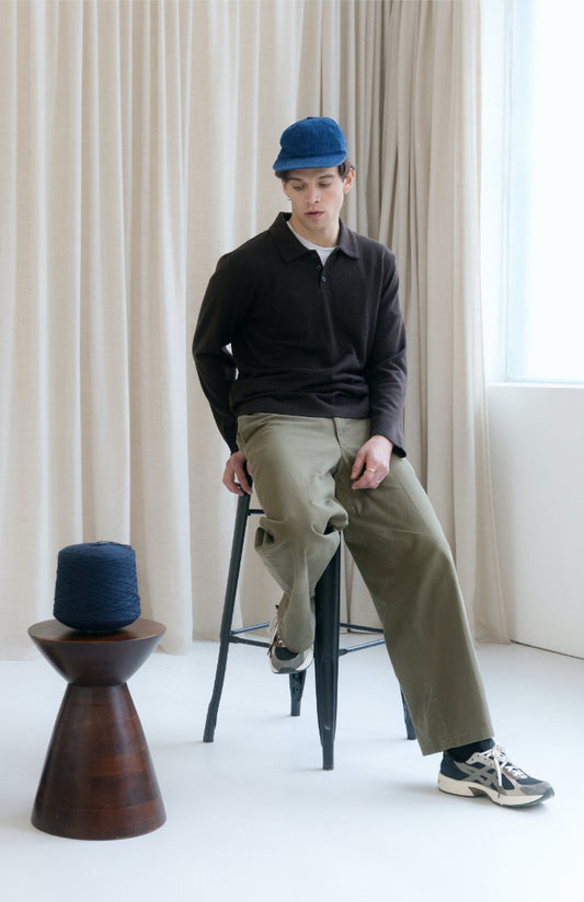 Polo Lago marron en maille fine