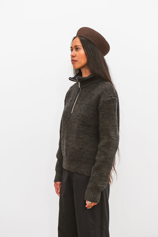 Pull camionneur ONER chiné pour femme en laine mérinos d’Arles CABANE