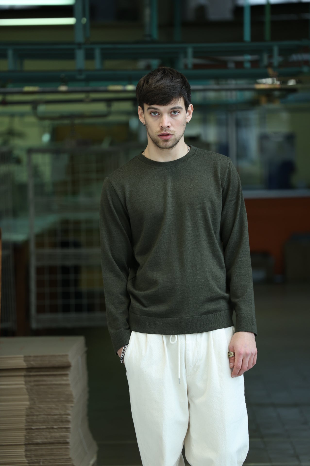 Crew neck, thin MERET Navy