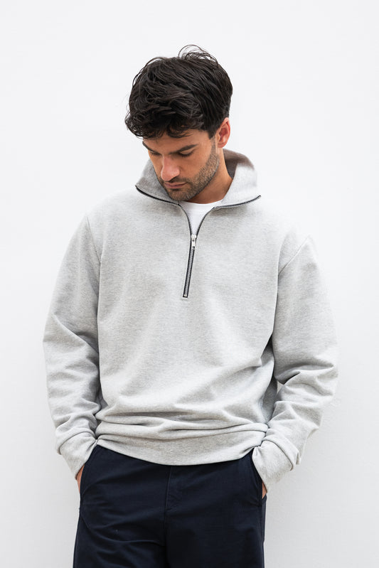 Swear camionneur en molleton gris clair avec zip made in France