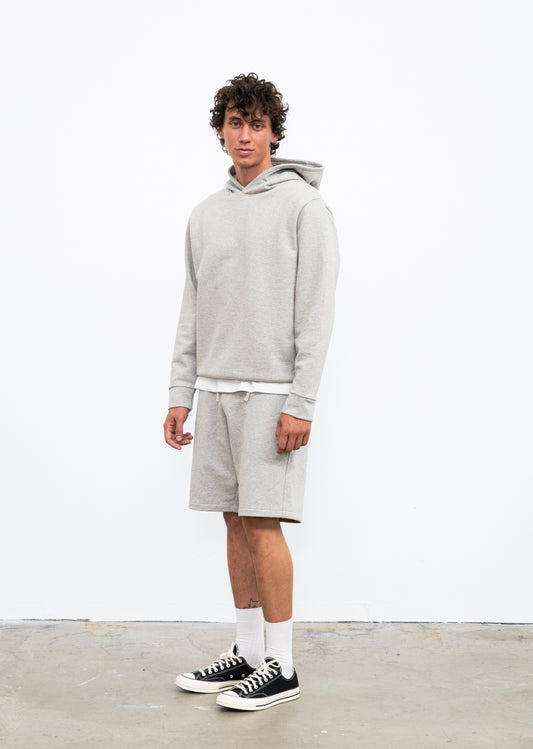 Ensemble sweat et short gris clair fabriqués en France
