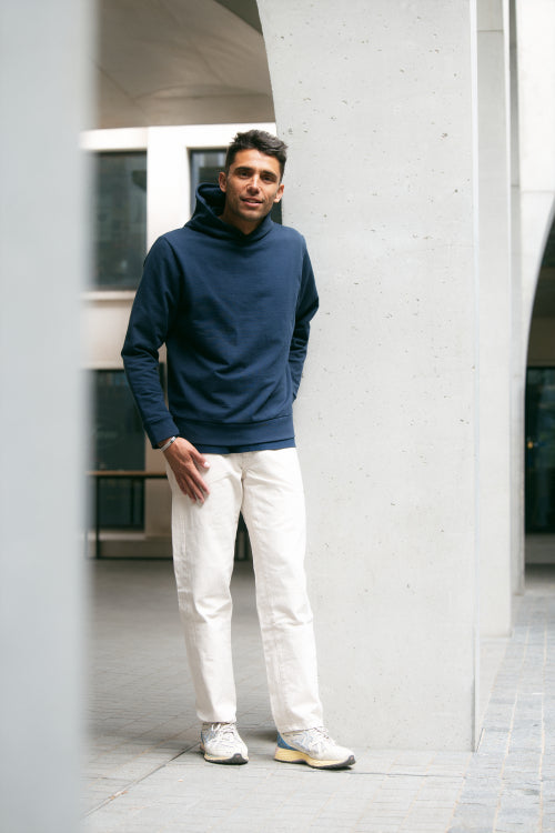 Sweat à capuche marine pour homme
