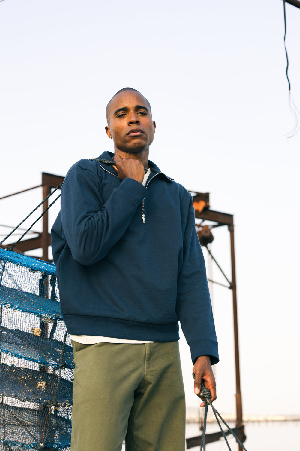 PRÉCOMMANDE - Sweat camionneur zippé NOSY Navy