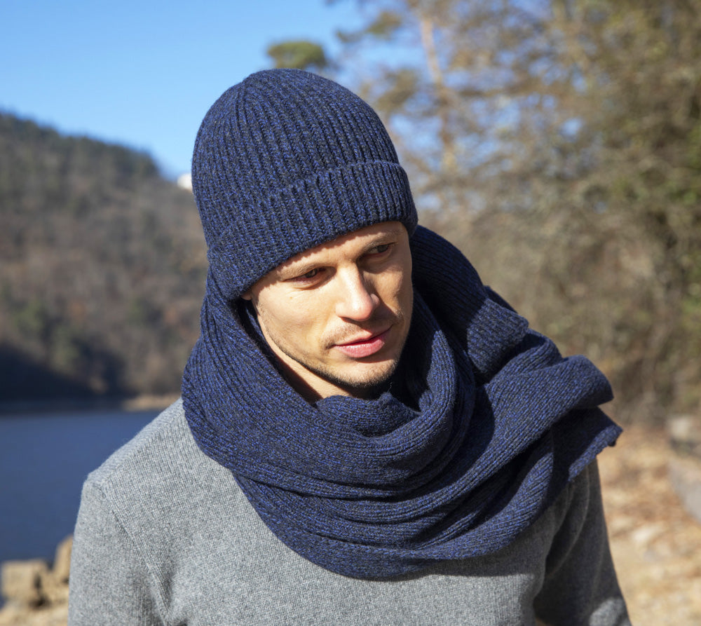 Bonnet Cashmond Bleu chiné