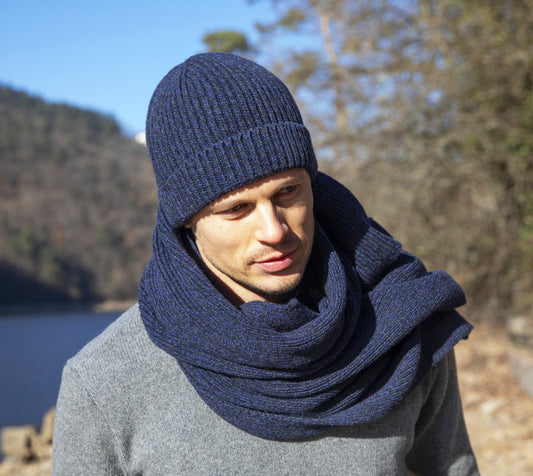 Bonnet Cashmond Bleu chiné